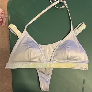 Victoria’s Secret Sparkle Bikini Thong - blue medium large